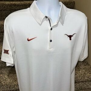 NIKE dri-fit *TEXAS Longhorns* white mens casual golf polo shirt - L